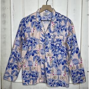 8 Oak Lane Pink Staffordshire Dog Chinoiserie Vase Cotton PJ TOP XS/S (Top Only)